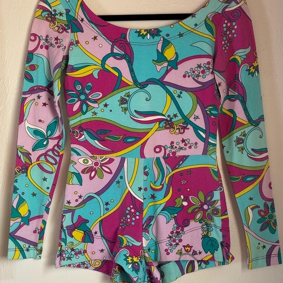 RARE! Vintage Betsey Johnson Punk Label 1980s Glam ROCK Romper Size P - Picture 1 of 3